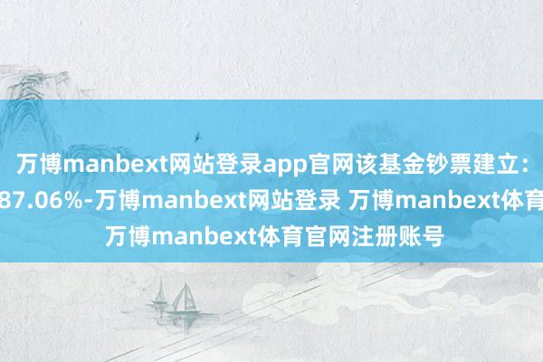 万博manbext网站登录app官网该基金钞票建立：股票占净值比87.06%-万博manbext网站登录 万博manbext体育官网注册账号